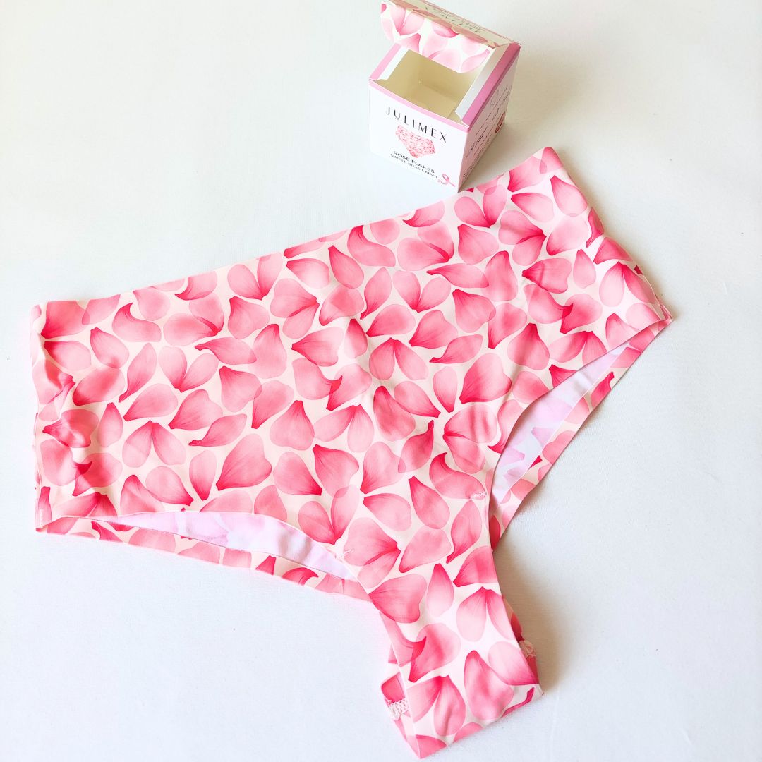 Ryškaus rašto brazilian kelnaitės Rose Flakes, klasikinis juosmuo (XL)