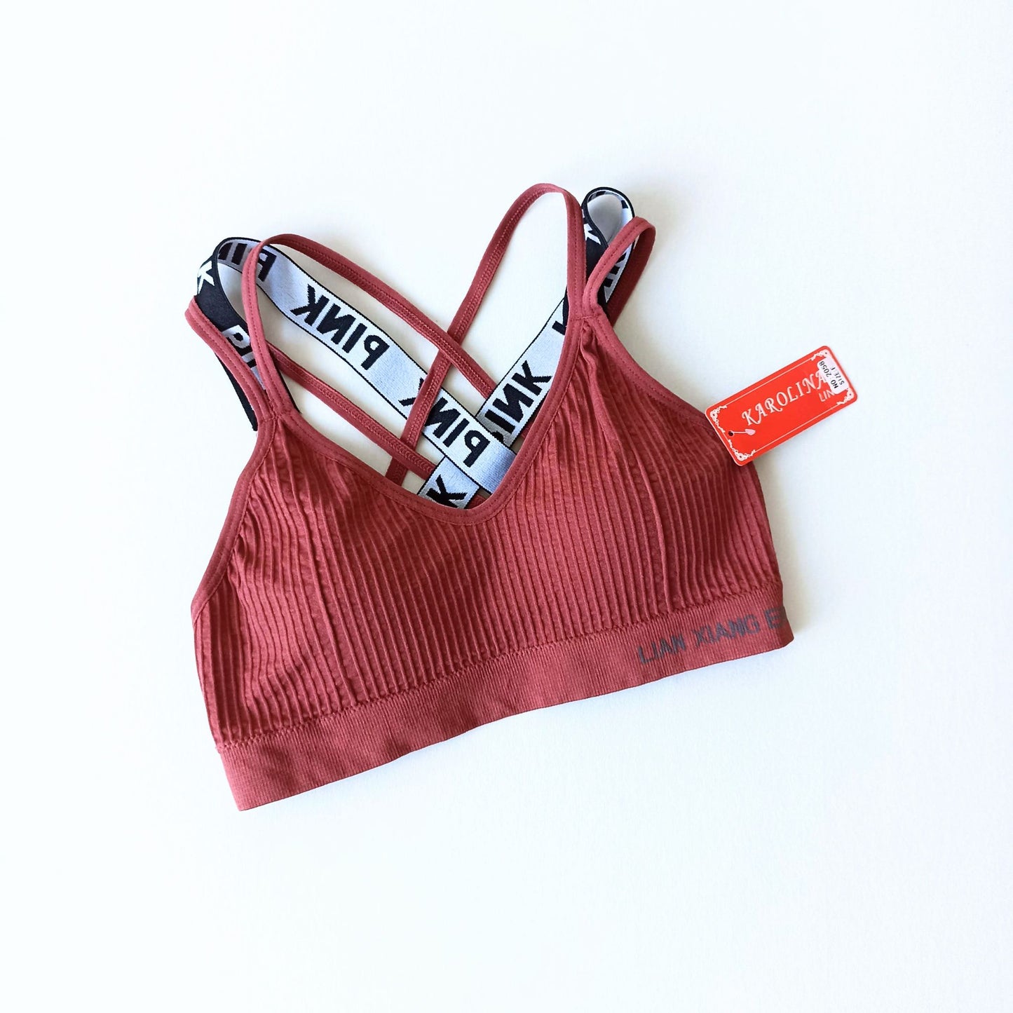 Sportinė struktūrinio trikotažo liemenėlė - braletė, oranžinė (XL)
