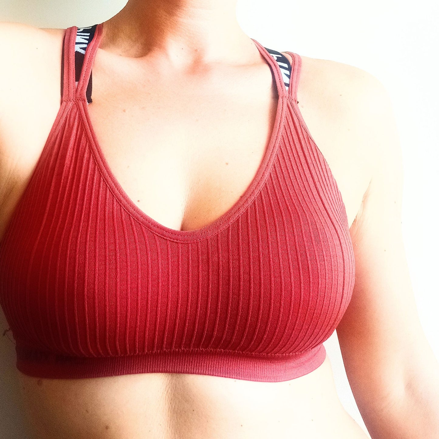 Sportinė struktūrinio trikotažo liemenėlė - braletė, oranžinė (XL)