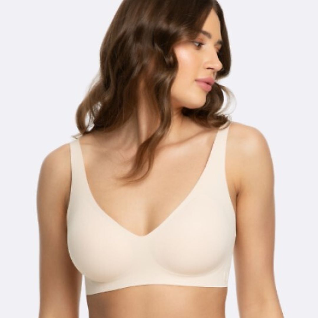 JELLY BRA basic liemenėlė - braletė be lankelių, kūno, juoda spalvos (S-XL)