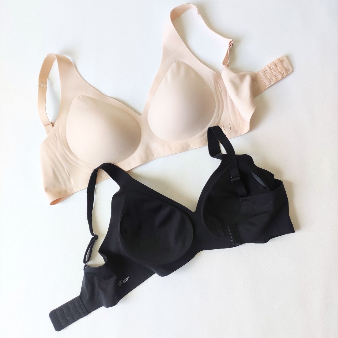 JELLY BRA basic liemenėlė - braletė be lankelių, kūno, juoda spalvos (S-XL)
