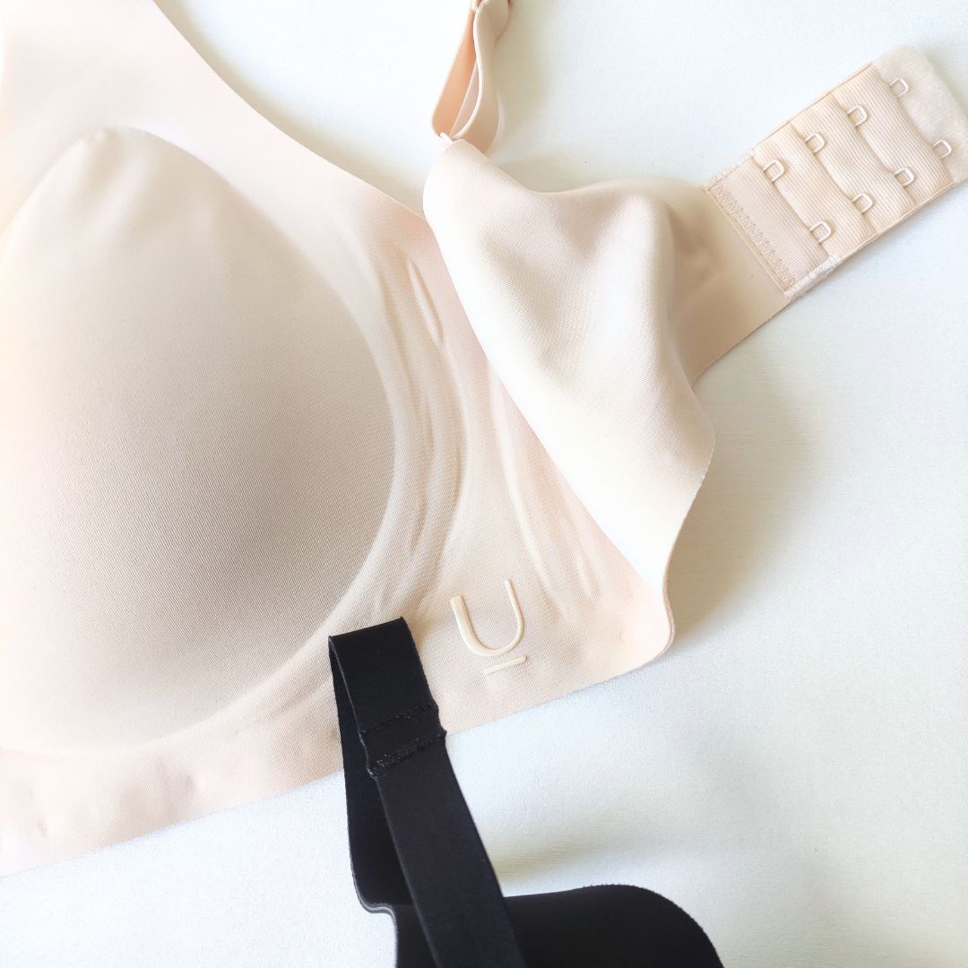 JELLY BRA basic liemenėlė - braletė be lankelių, kūno, juoda spalvos (S-XL)