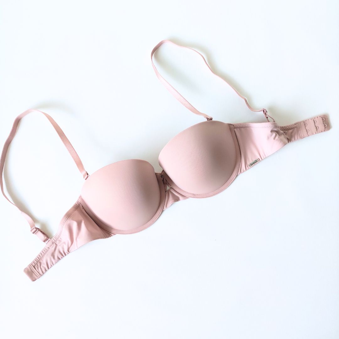 Lygi liemenėlė "balconette" su push up, pudros rausva (75-85C)