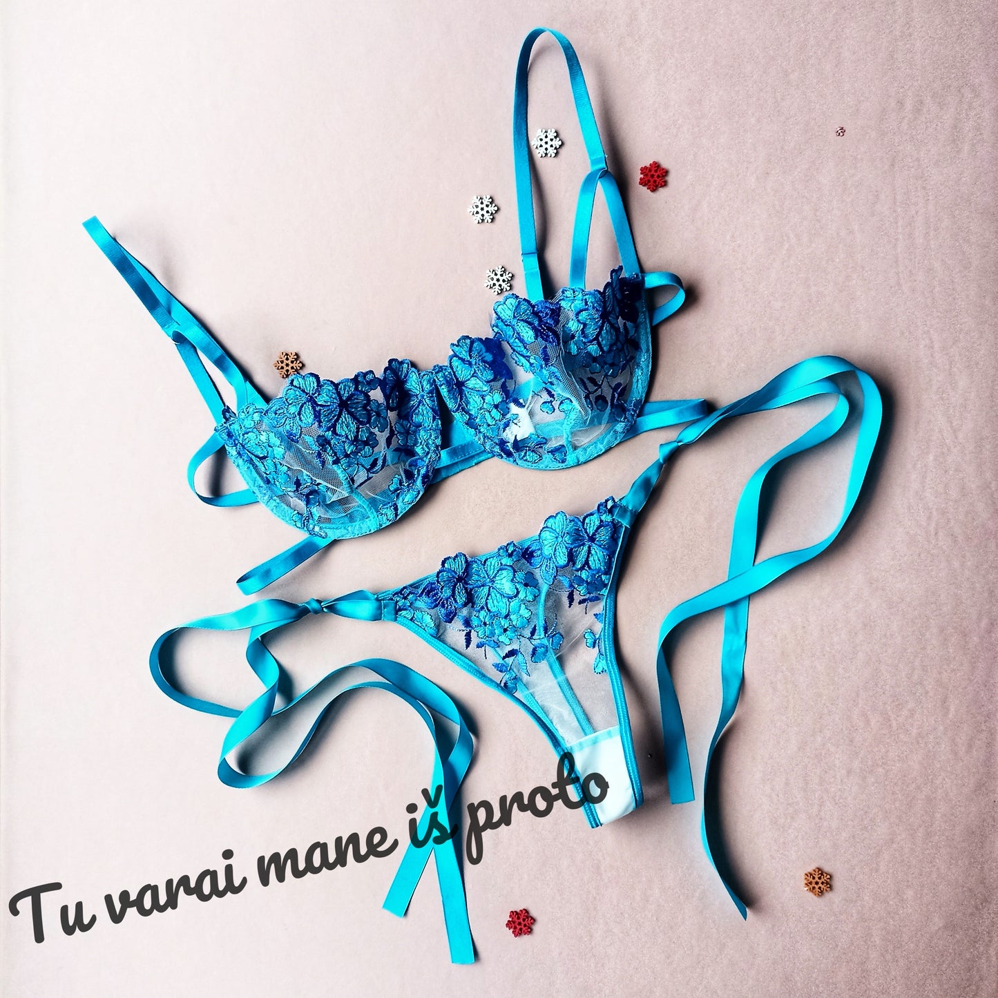 Seksualus komplektas "Tu varai mane iš proto", žydra (XL)