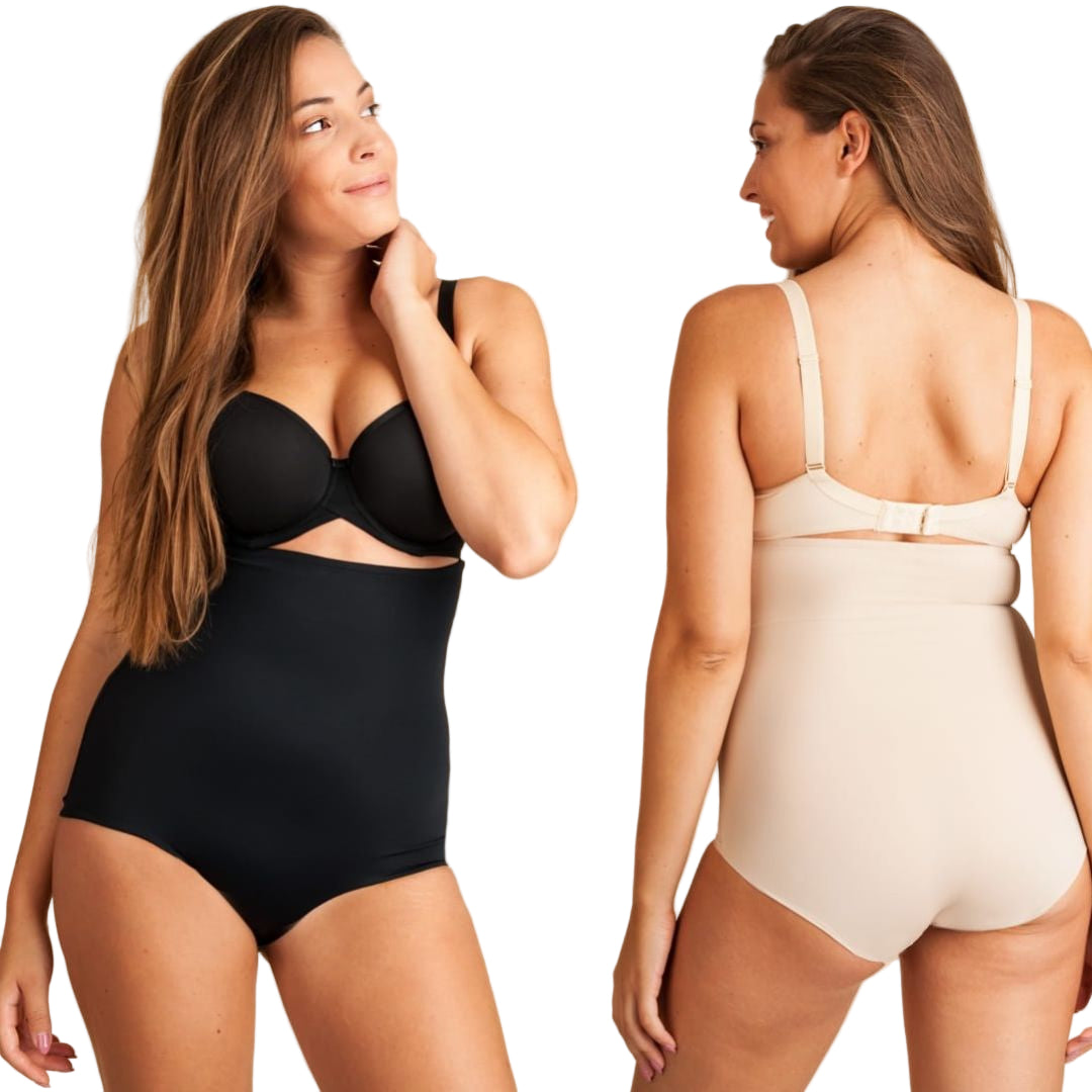 Aukštos formuojančios kelnaitės Carla, kūno, juoda (M-XXL)