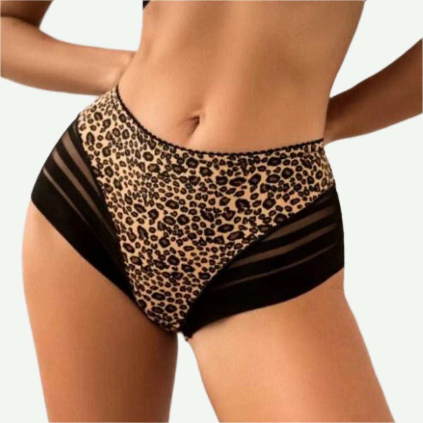 Seksualios ir patogios kelnaitės, leopardas, juoda (L-XXL)