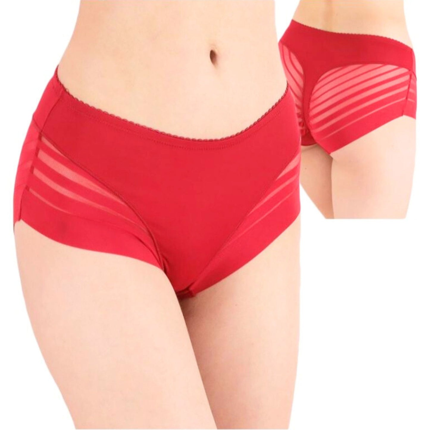 Elastingos patogios kelnaitės su tinkliuku, raudona (L-XXL)