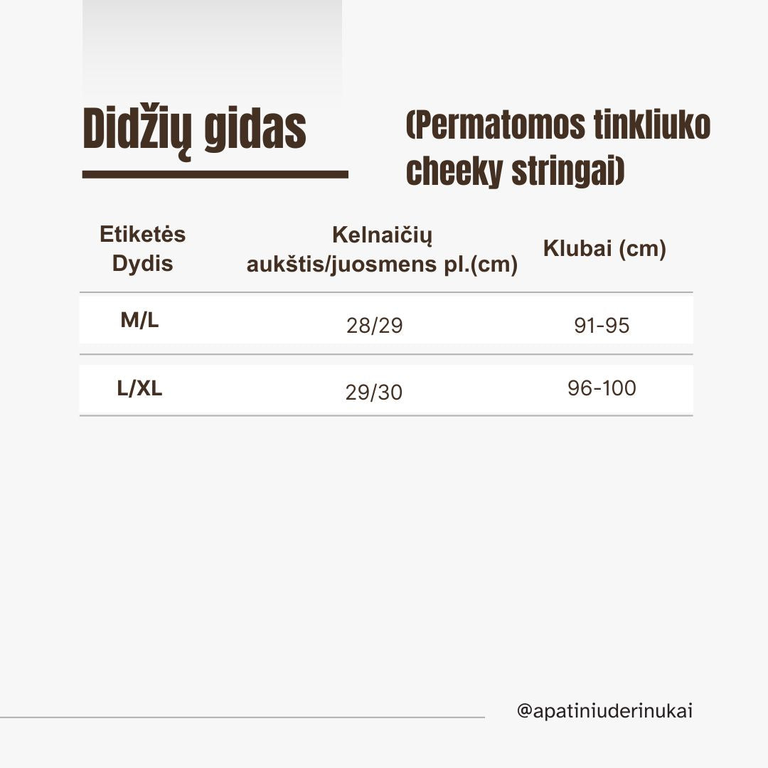 Aukštu liemeniu seksualios kelnaitės - stringai, M/XL