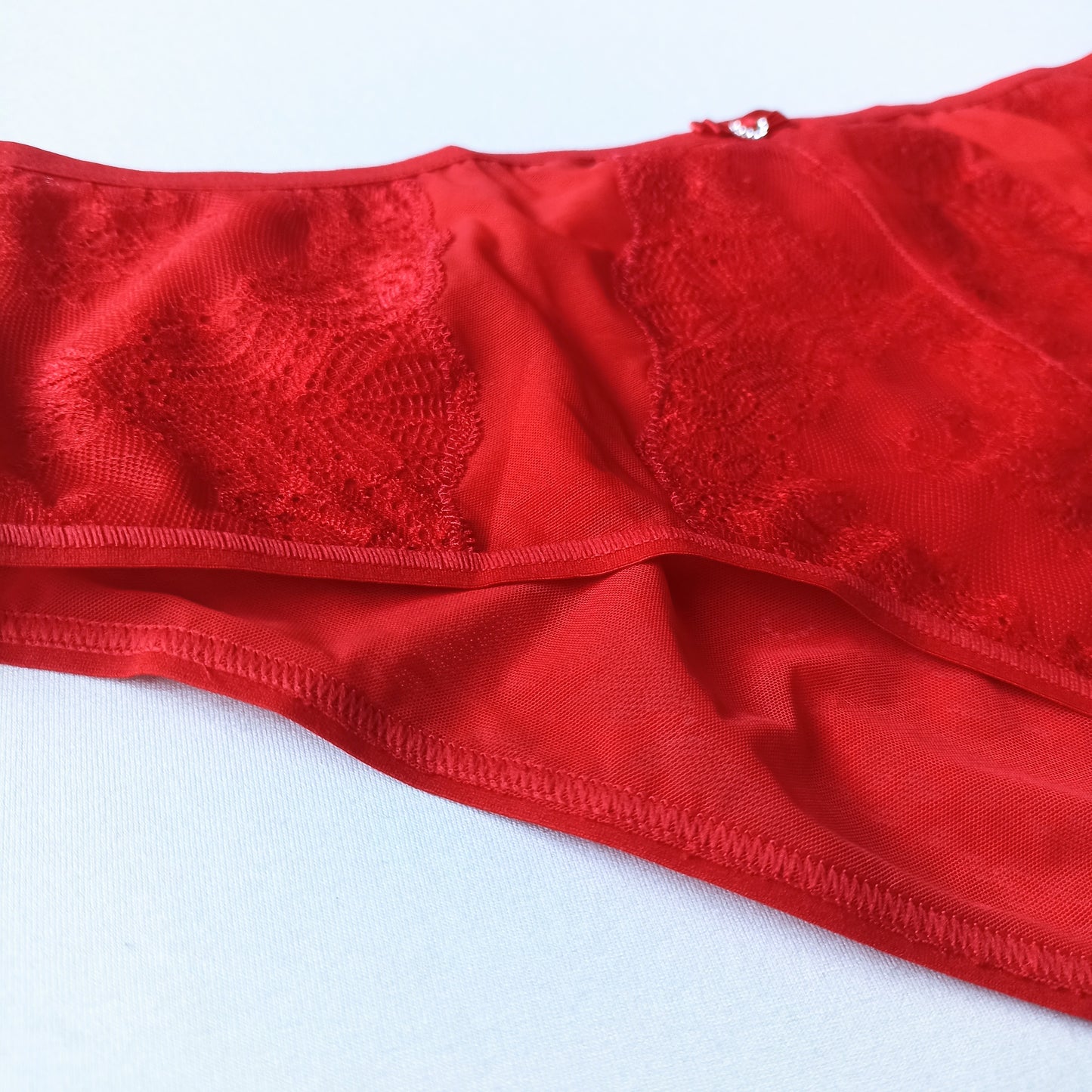 Prabangios klasikinio juosmens bikinio kelnaitės, raudona (L-4XL)