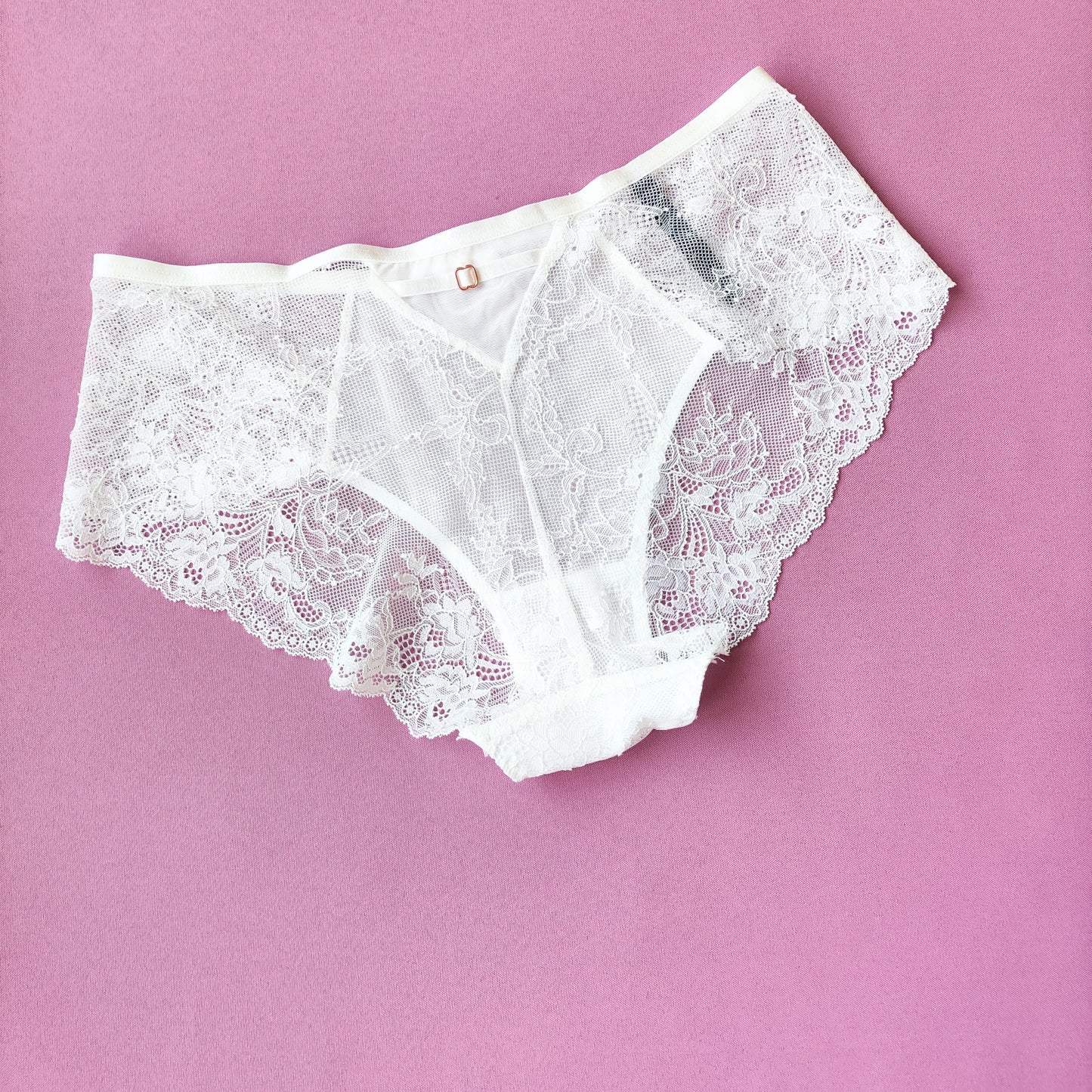 Permatomos bikinio kelnaitės, klasikinis juosmuo, pieno balta (XL-3XL)