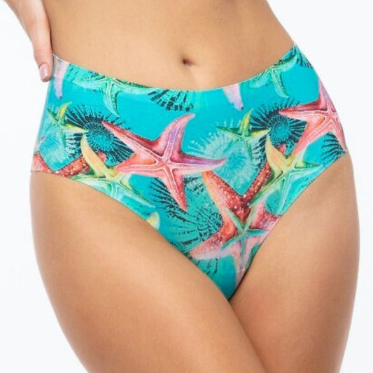 Ryškaus rašto brazilian kelnaitės Sea Stars, aukštas juosmuo (M-XL)
