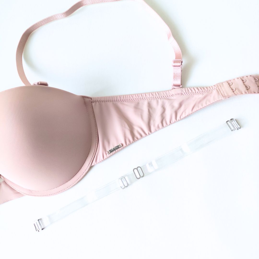 Lygi liemenėlė "balconette" su push up, pudros rausva (75-85C)
