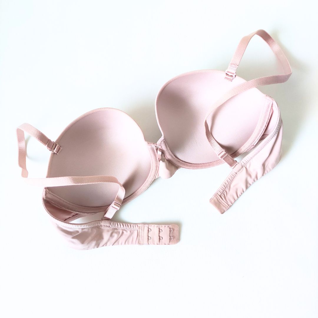 Lygi liemenėlė "balconette" su push up, pudros rausva (75-85C)