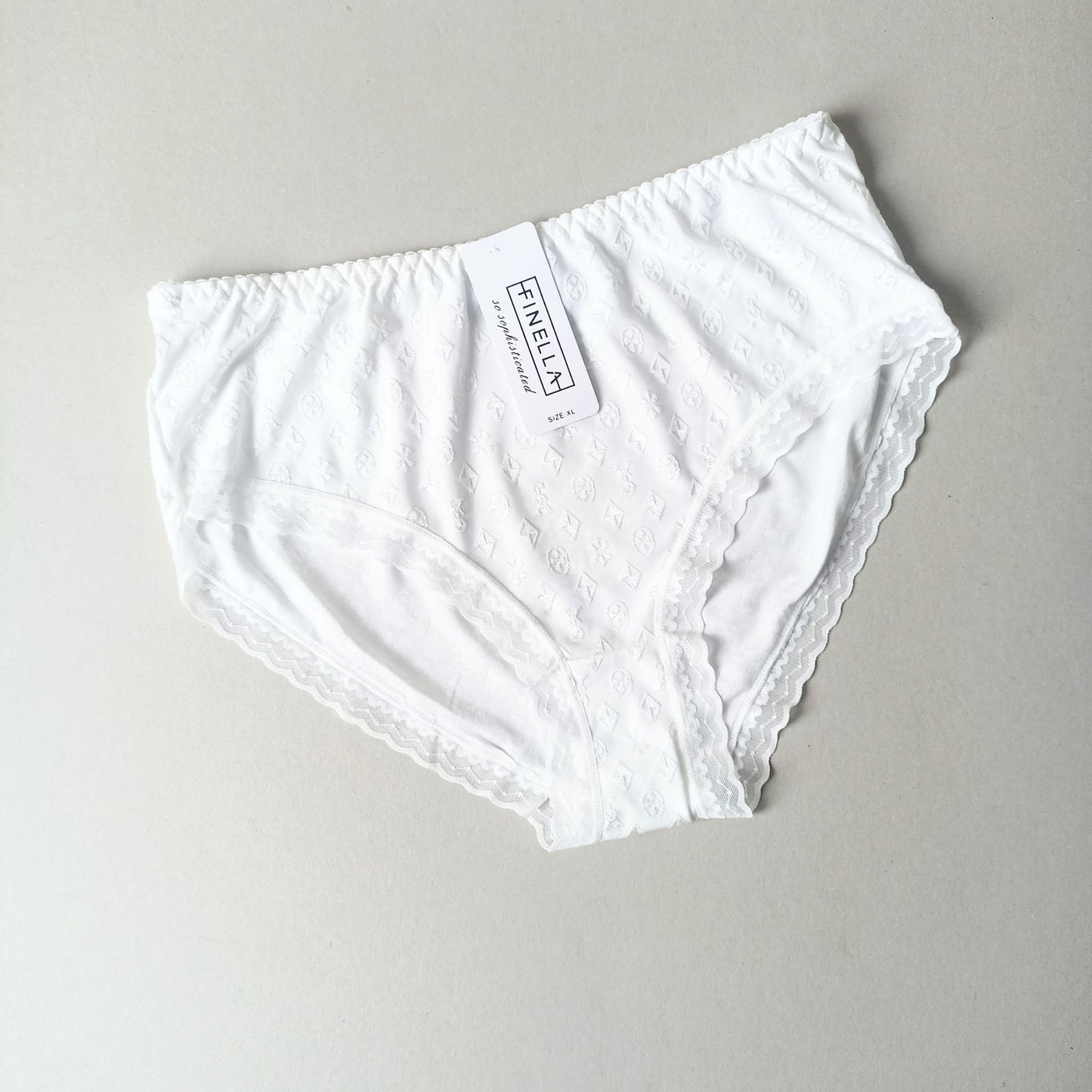 Elastingos aukšto juosmens kelnaitės, balta (L/XXL)