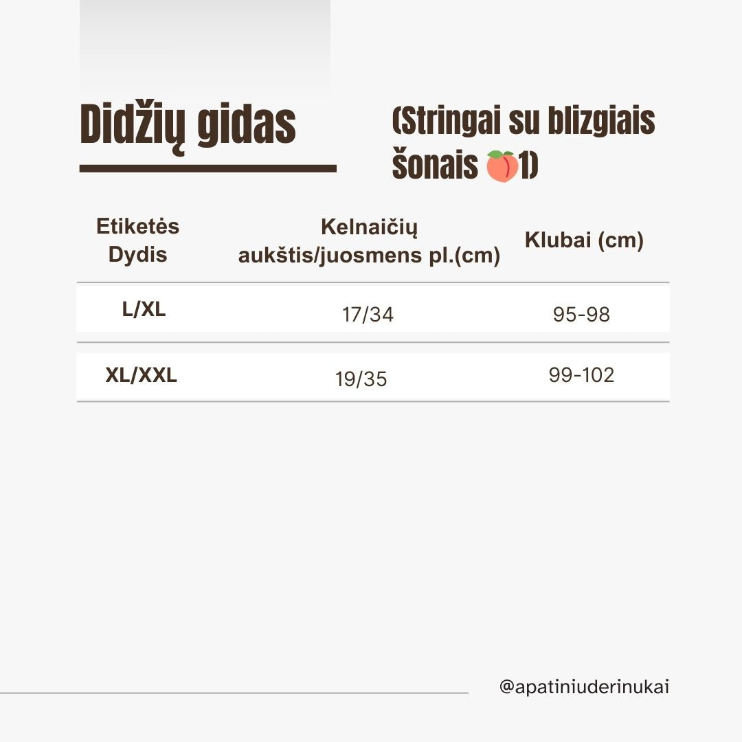 Nėriniuoti stringai su blizgiomis gumytėmis šonuose "Beweier" , švelniai persikinė(L-XXL)