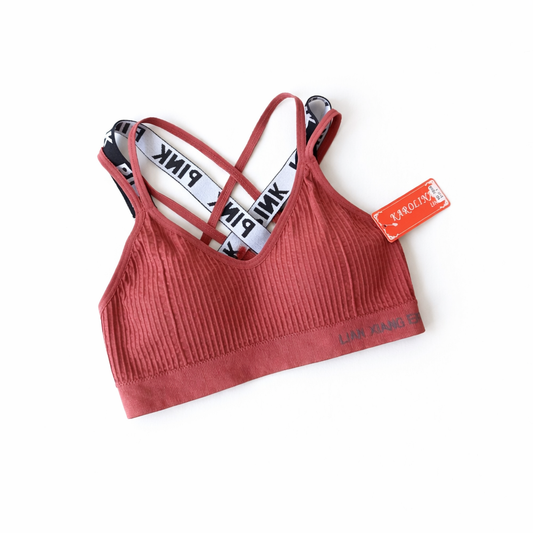 Sportinė struktūrinio trikotažo liemenėlė - braletė, oranžinė (XL)
