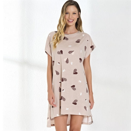 Medvilninė naktinukė "oversize" tipo, dūminė rožinė (M-XL)